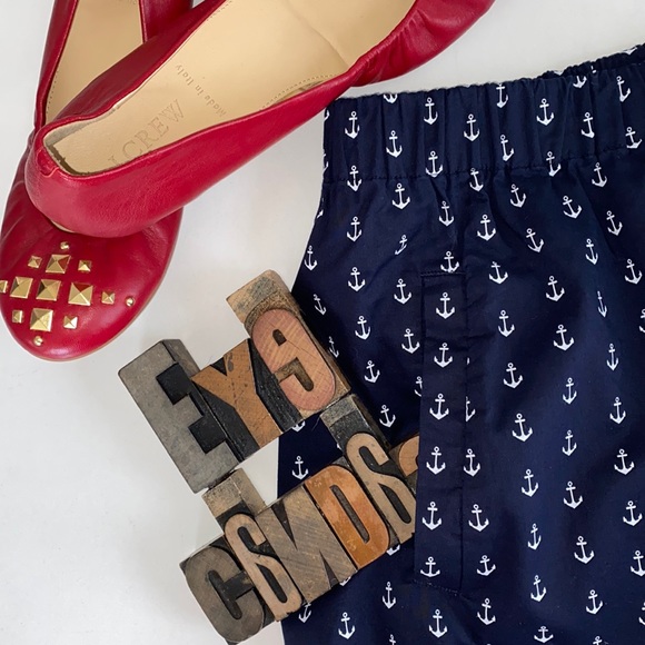 J. Crew Pull-On Navy Mini Skirt with White Anchor⚓️ Print - Picture 4 of 12